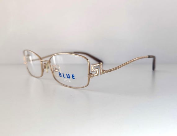 BLUE ICE Vintage Rectangular Gold Eyeglasses Fram… - image 6