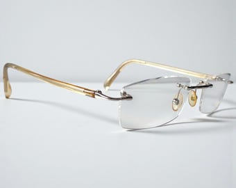 Vintage Rimless Transparent Eyeglasses Rectangular Optical Eyeglasses Frame for Women's And Men's NOS, 90's 00's Y2k Eyewear