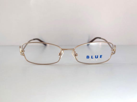 BLUE ICE Vintage Rectangular Gold Eyeglasses Fram… - image 5