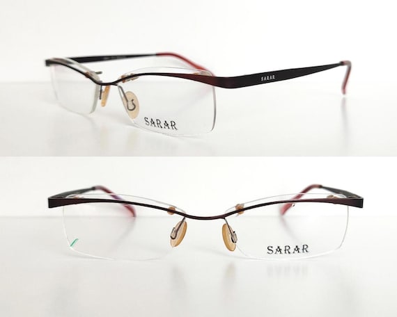 Vintage Rectangular Rimless Eyeglasses Frame in R… - image 6