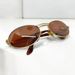 POLICE Vintage Gold Frame Authentic Oval Sunglasses, 80&#39;s 90&#39;s Unisex Sunglasses New Old Stock NOS, Gifts For Her, Gifts For Him