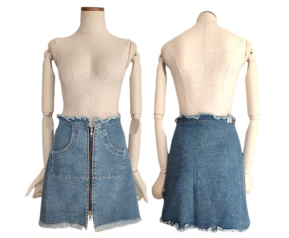 MISS SIXTY Mini Denim Skirt With Tassel zip Detail 90s 00s Y2k Vintage High Waist Jean Skirt Made in Italy L XL Etsy Canada