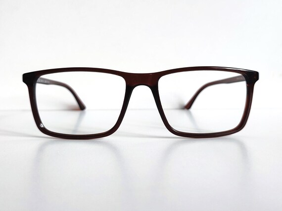 Classic Rectangular Square Brown Eyeglasses Frame… - image 8