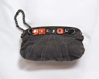 バッグ 00s archive multi pocket leather bag DIESEL Vintage Black Leather Shoulder Bag Grunge Archive