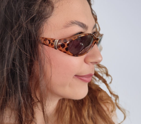 DIESEL Optimizer Y2k Vintage Leopard Sunglasses 9… - image 2