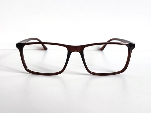 Classic Rectangular Square Brown Eyeglasses Frame… - image 7