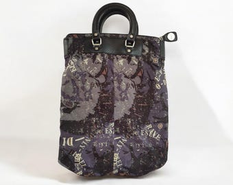 DIESEL Vintage Nylon Tote Bag With Faux Leather Detail in
