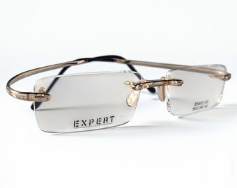 Lunettes Vintage Stepper SI 33 - Monture Ovale Bleu Transparent Et Or (NEUVE Sans étiquette)