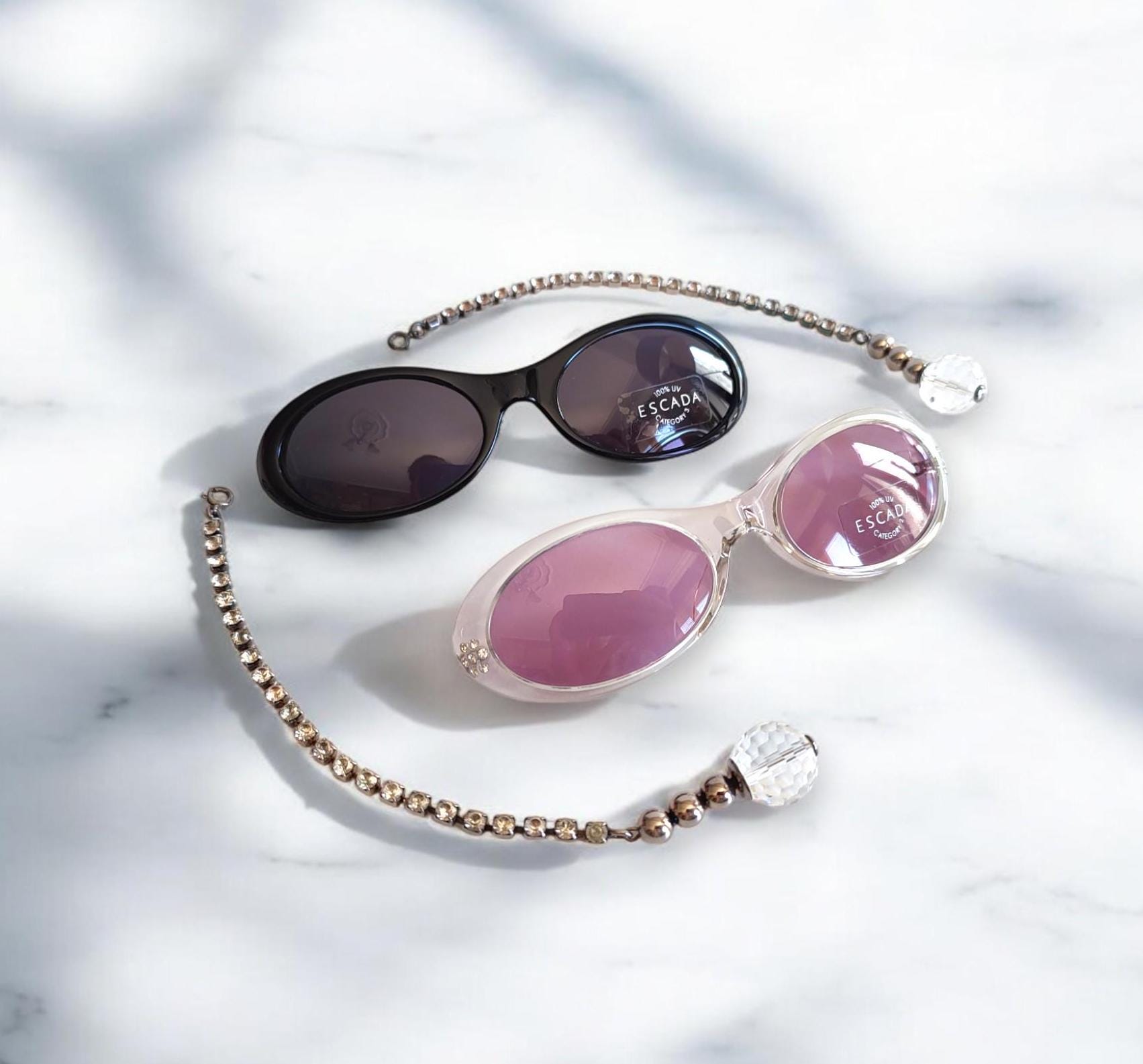 Y2K Escada Sunglasses Escada Y2K Sunglasses, Berry Pink Acetate Frames, Pearl Logo  main image 3