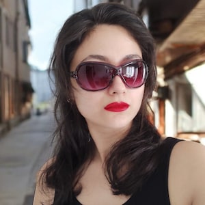 MUSTANG Vintage Womens Sunglasses Rimless Big Wrap Sunglasses 00&#39;s Y2k Eyewear