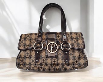 Borsa a tracolla FERRE Vintage Monogram, borsa tote autentica con logo e  dettagli in similpelle, borsa firmata Y2K anni '90 e 2000, borse da donna