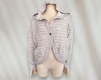 EMILIO PUCCI Cárdigan con capucha y logotipo Chaqueta tipo cárdigan de algodón a rayas con bolsillos Top de diseñador Fabricado en Italia S/M