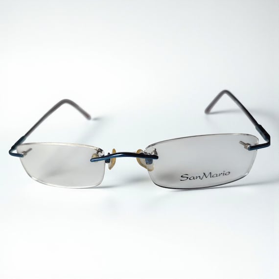 Vintage Rimless Eyeglasses Rectangular Small Opti… - image 11