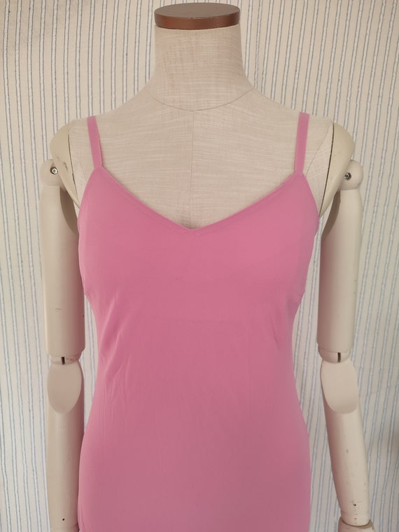 Y2k Vintage Pink Chiffon Strap Asymmetrical Dress… - image 7
