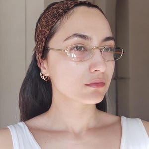Vintage Gold&Silver Foldable Eyeglass Frames, Rectangular Optical Frame For Men And Women 90's 00's Y2k Eyewear, NOS