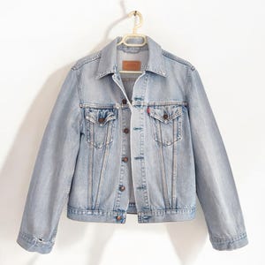 LEVI&#39;S Vintage Denim Unisex Jacket Light Blue Trucker Jean Jacket 80&#39; 90&#39;s Jackets/Coat Grunge/Punk/Rave/Rocker/Festival