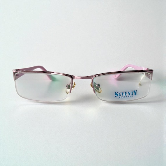 Y2k Vintage Half Rimless Rectangular Eyeglasses F… - image 7