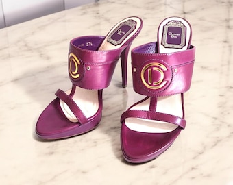 靴 Vintage Dior Buckle Heel Mules Dior Heels Size 39 EU - Refined Style