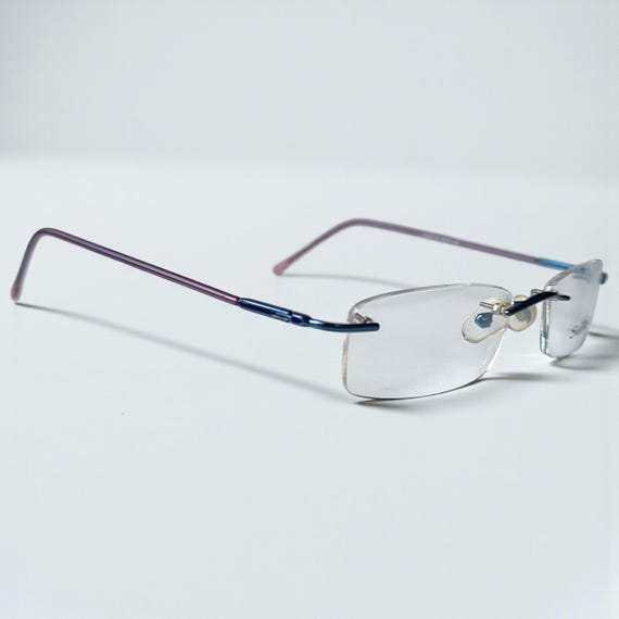 Vintage Rimless Eyeglasses Rectangular Small Opti… - image 9