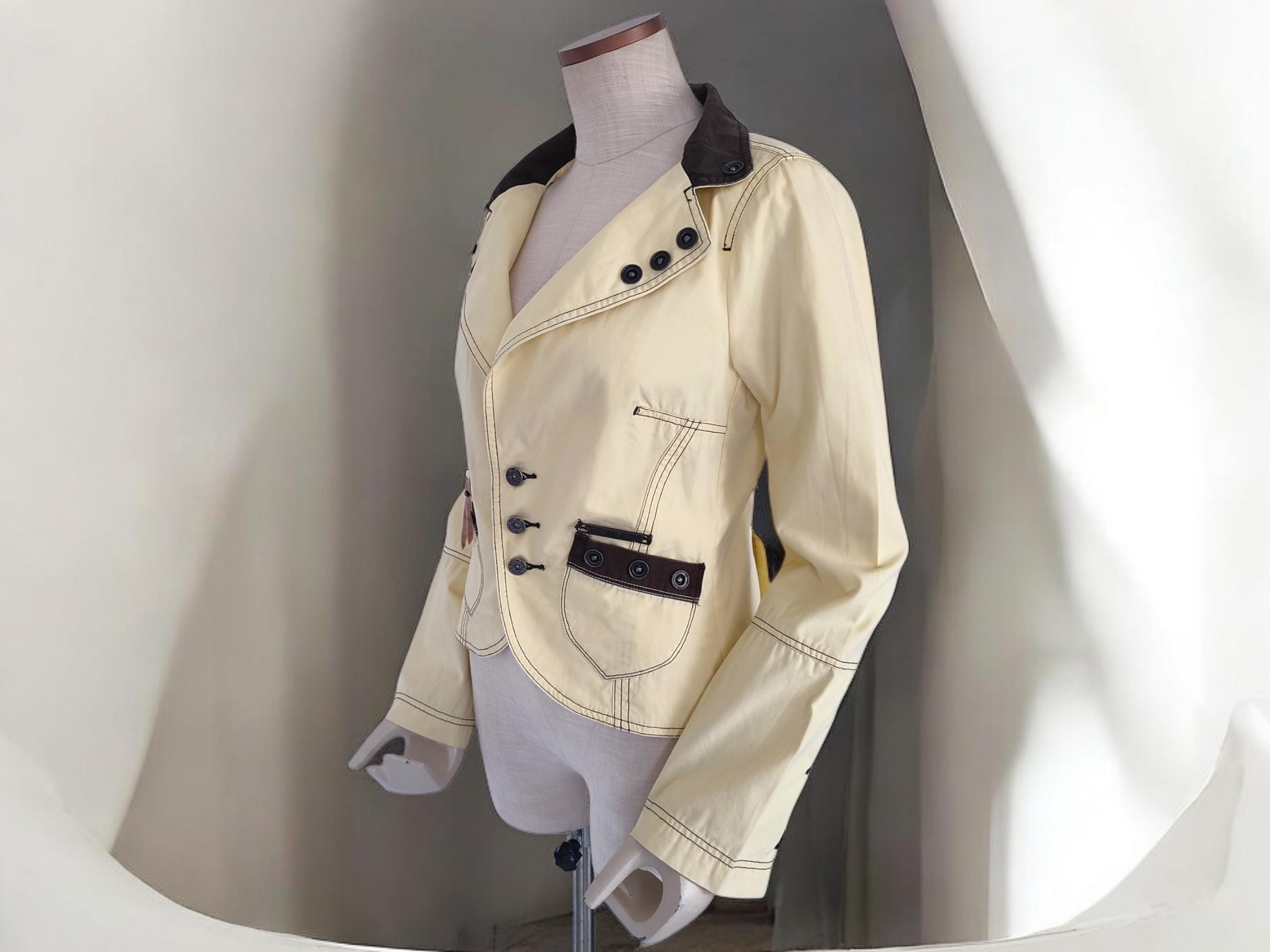 DIESEL Vintage Yellow Slim Fit Blazer Jacket, 2000's Y2k