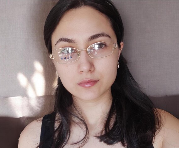 BLUE ICE Vintage Rectangular Gold Eyeglasses Fram… - image 2