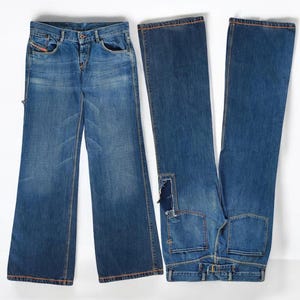 Y2k Vintage DIESEL Industry Straight Jeans, Low Waist Flared Jeans, 90&#39;s 00&#39;s Women&#39;s Jeans, Made In Italy, Y2k Fashion