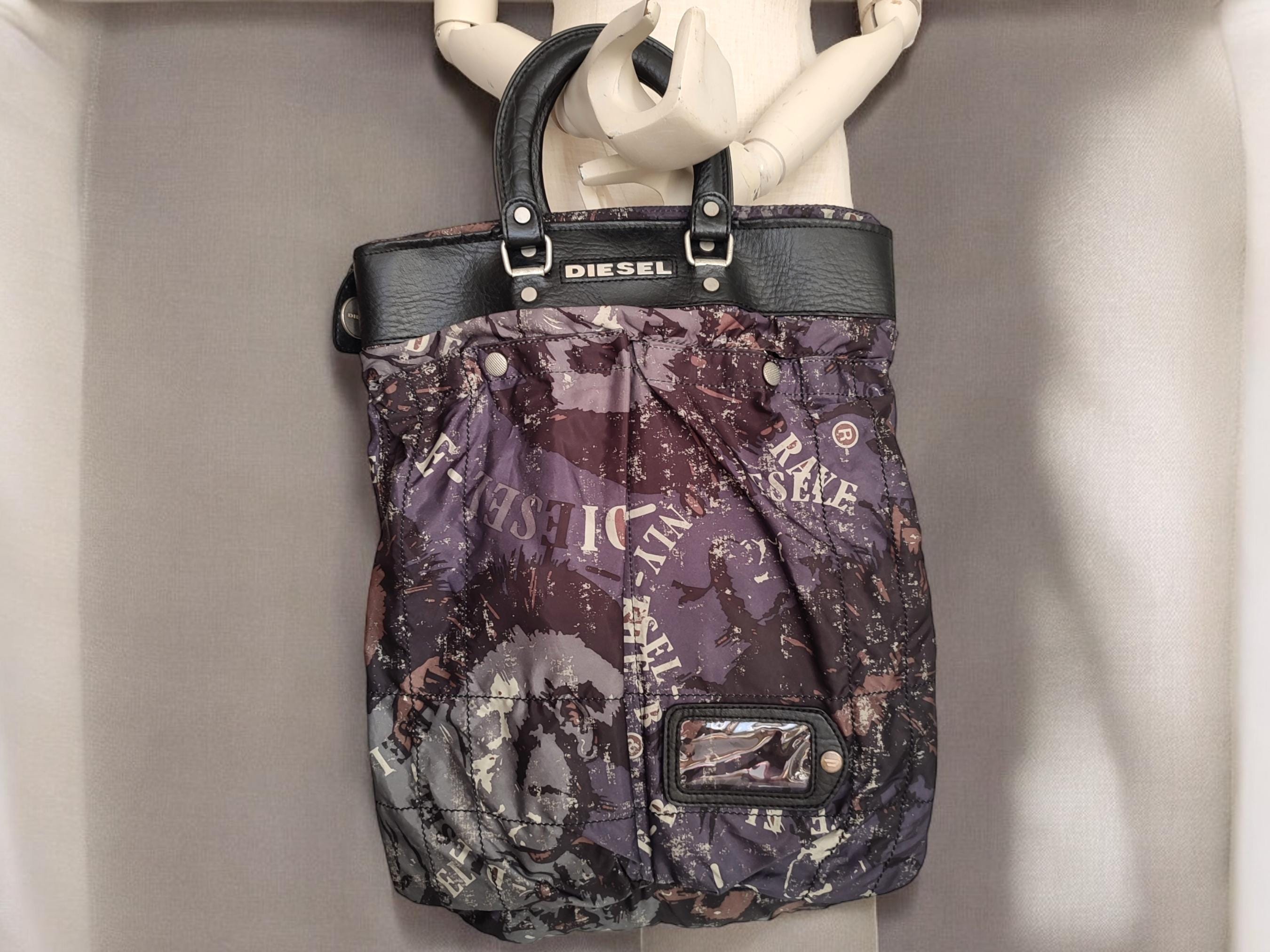 バッグ Diesel Archive Boston Tote bag y2k DIESEL Archive Mini Boston Bag Brown Nylon Y2K Metal Logo