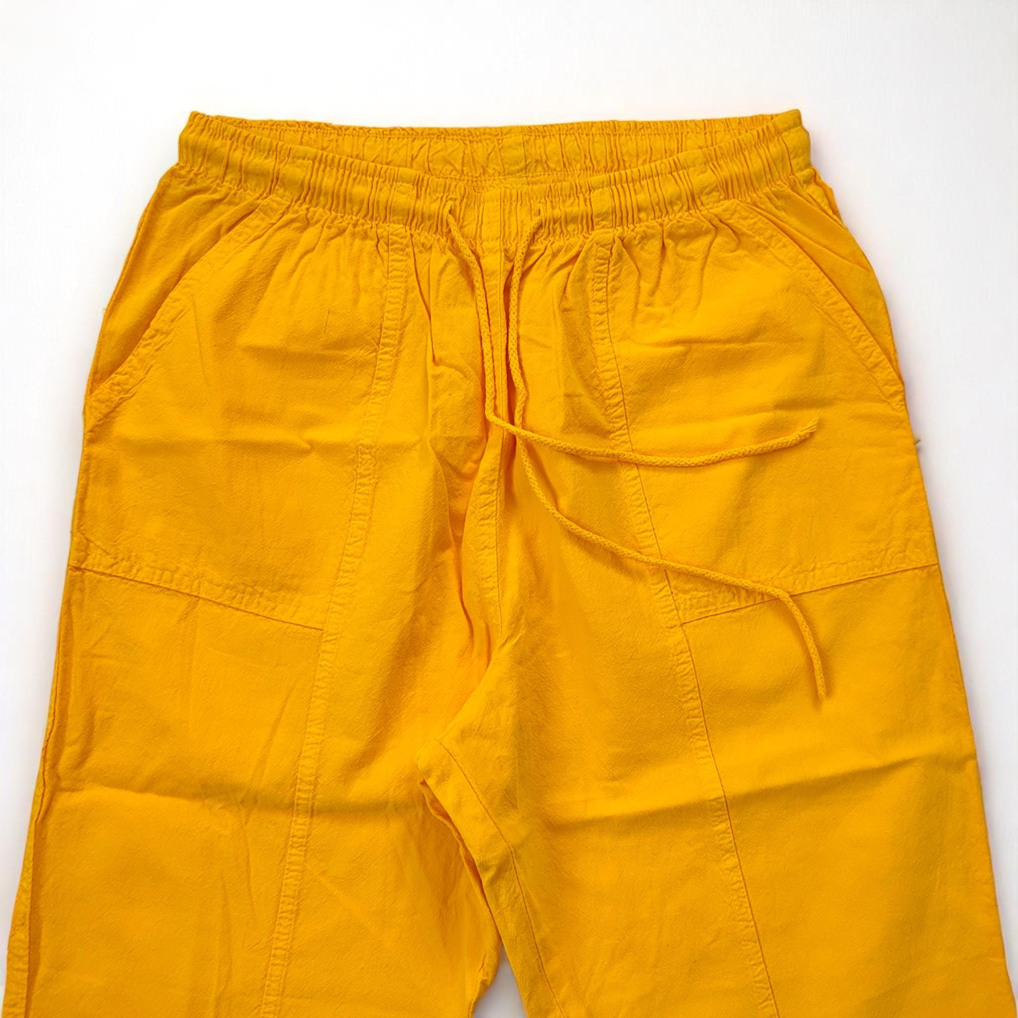 パンツ SCULPTOR 90s Cotton Capri Pant SLO05313B 90's Vintage Yellow Cotton Capri Pants High Waist Pocketed