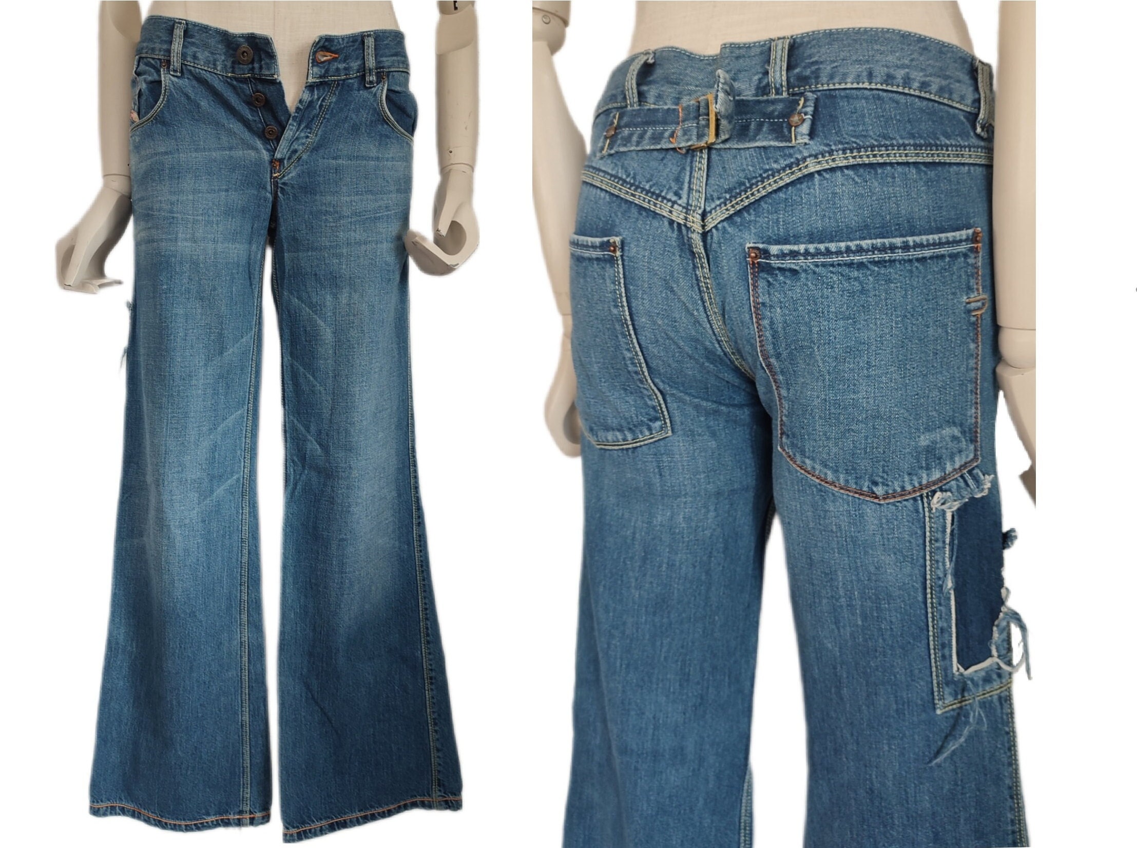 Y2k Vintage Diesel Industry Women's Jeans Low Waist - Etsy