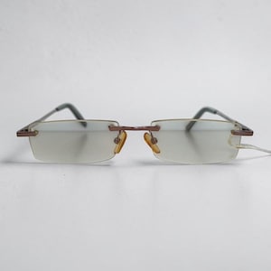 Vintage Rimless Eyeglasses Frames Small Rectangular Optical Glasses Frame 90's 00's Y2k Women&Men Eyewear Gifts NOS 50*16-135