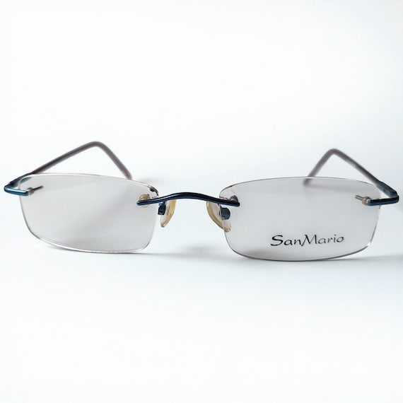 Vintage Rimless Eyeglasses Rectangular Small Opti… - image 7