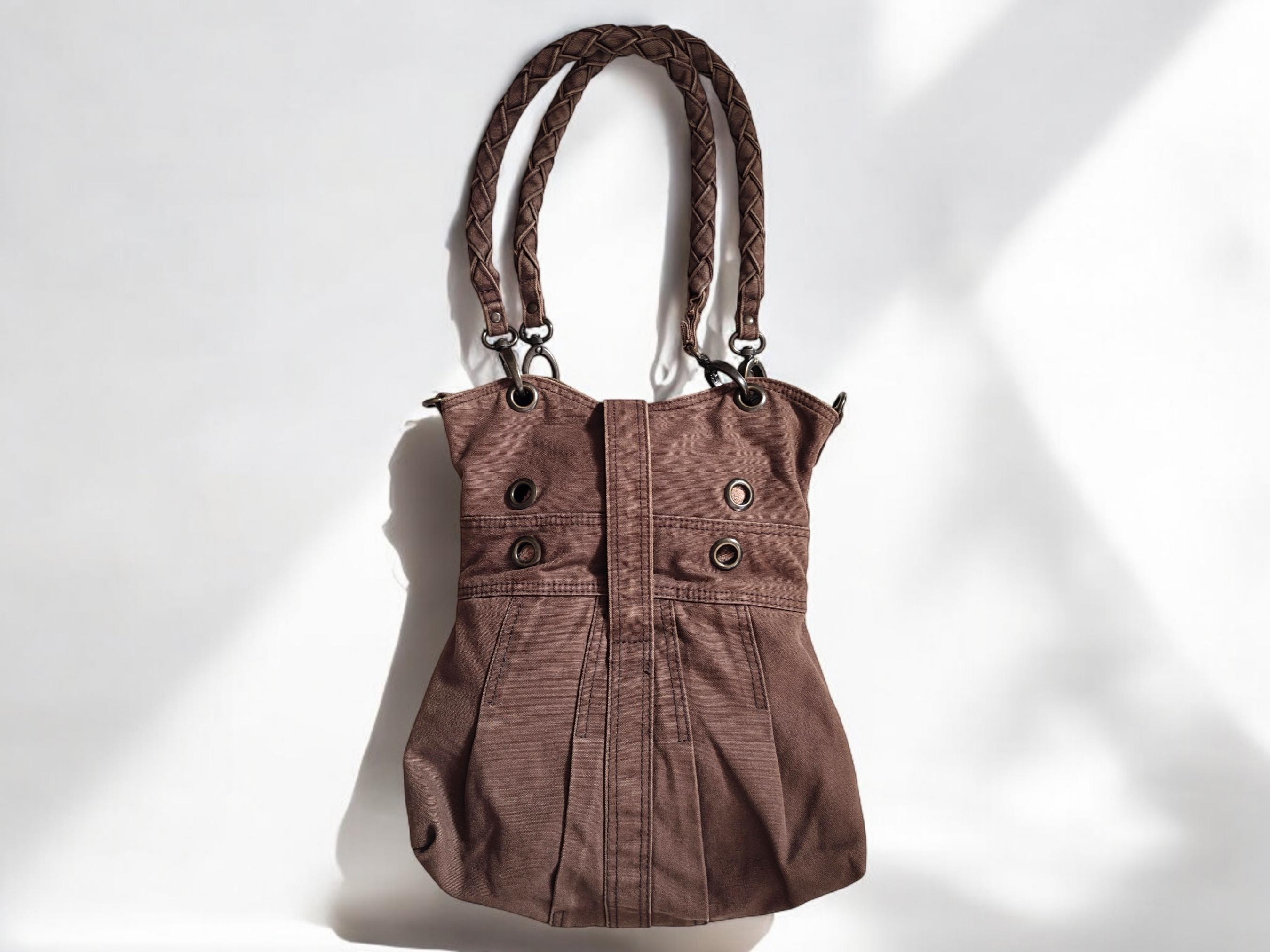 DIESEL Vintage Brown Shoulder Bag With Leather Logo, 00's