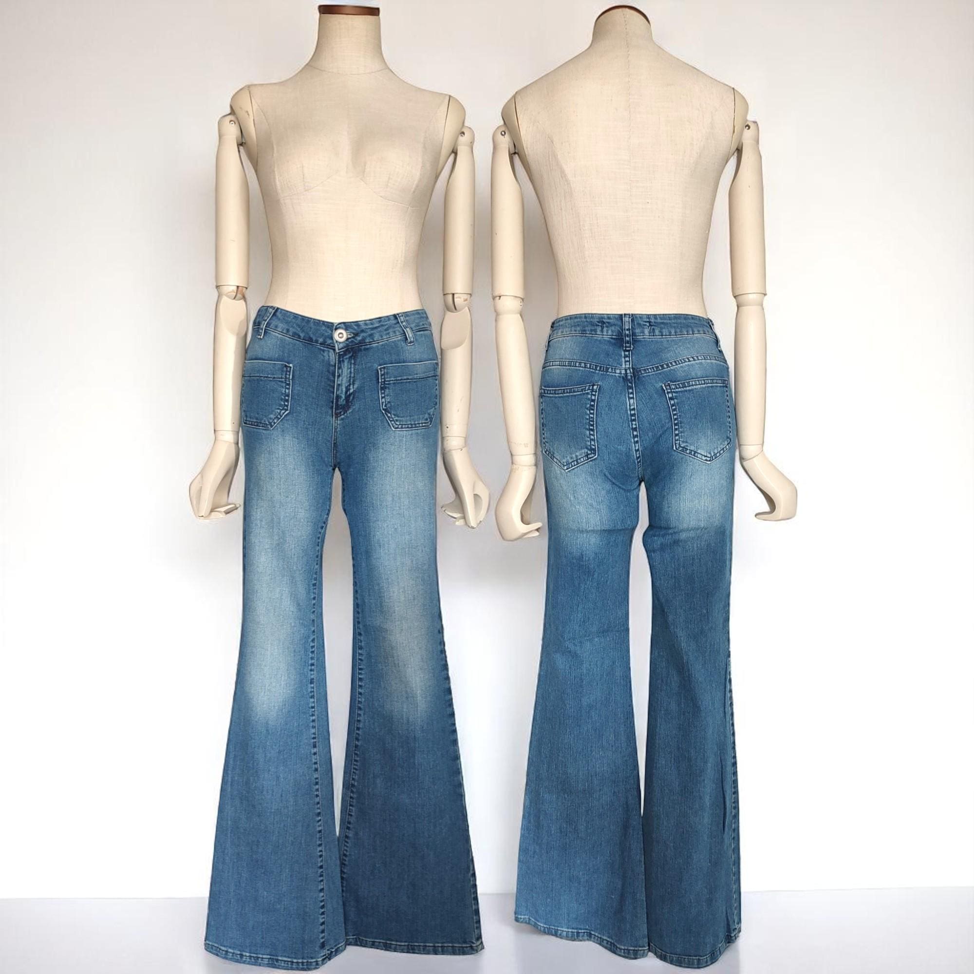 Y2k Flare Women's Denim Jeans Med-waist Pants 2000's Y2k Jeans