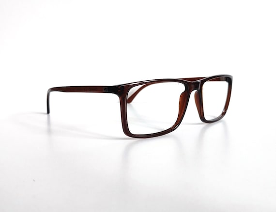 Classic Rectangular Square Brown Eyeglasses Frame… - image 5