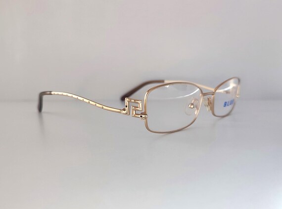 BLUE ICE Vintage Rectangular Gold Eyeglasses Fram… - image 8