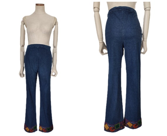 BENETTON 90's Vintage Jeans With Patchwork Leg, H… - image 6