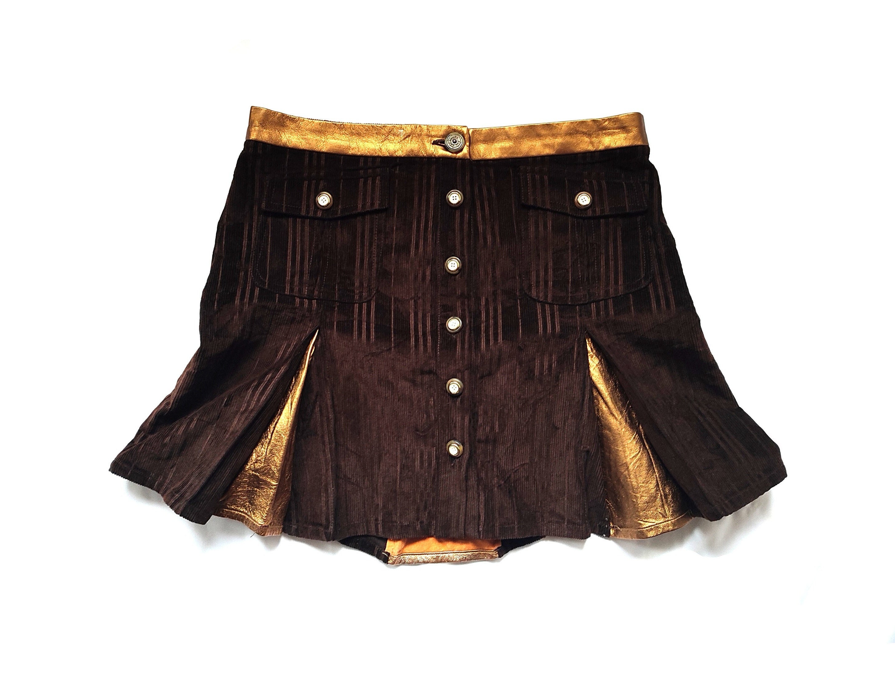 Black and gold corduroy clearance skirt