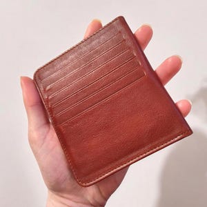 Cartera vintage de cuero marrón para tarjetas o billetes, cartera minimalista para hombres y mujeres, bolso de mano o cartera de cuero de los años 90, regalos para él, regalos para ella