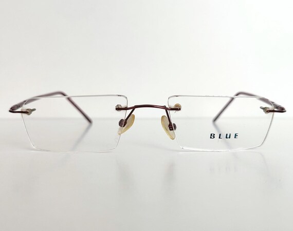 Vintage Rectangular Rimless Red Optical Glasses F… - image 8