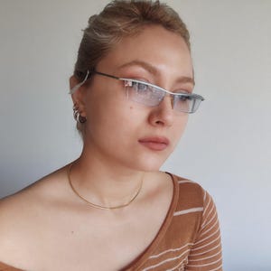 Y2k Vintage Rectangular Half Rimless Eyeglasses Optical Eyeglass Frame 90's 00's Eyewear Women And Men NOS