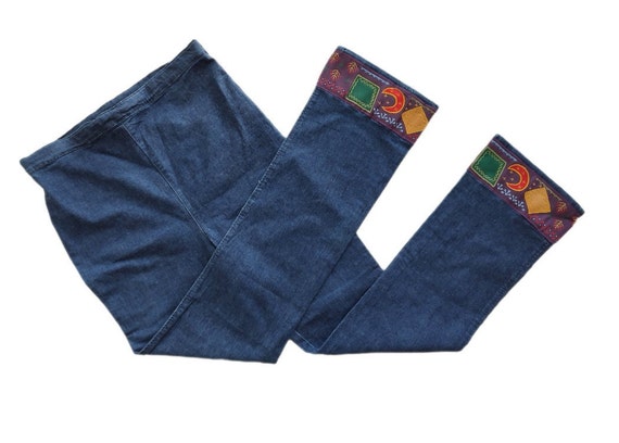 BENETTON 90's Vintage Jeans With Patchwork Leg, H… - image 8
