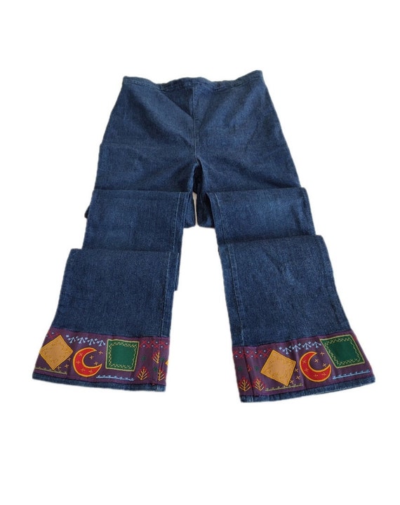 BENETTON 90's Vintage Jeans With Patchwork Leg, H… - image 9
