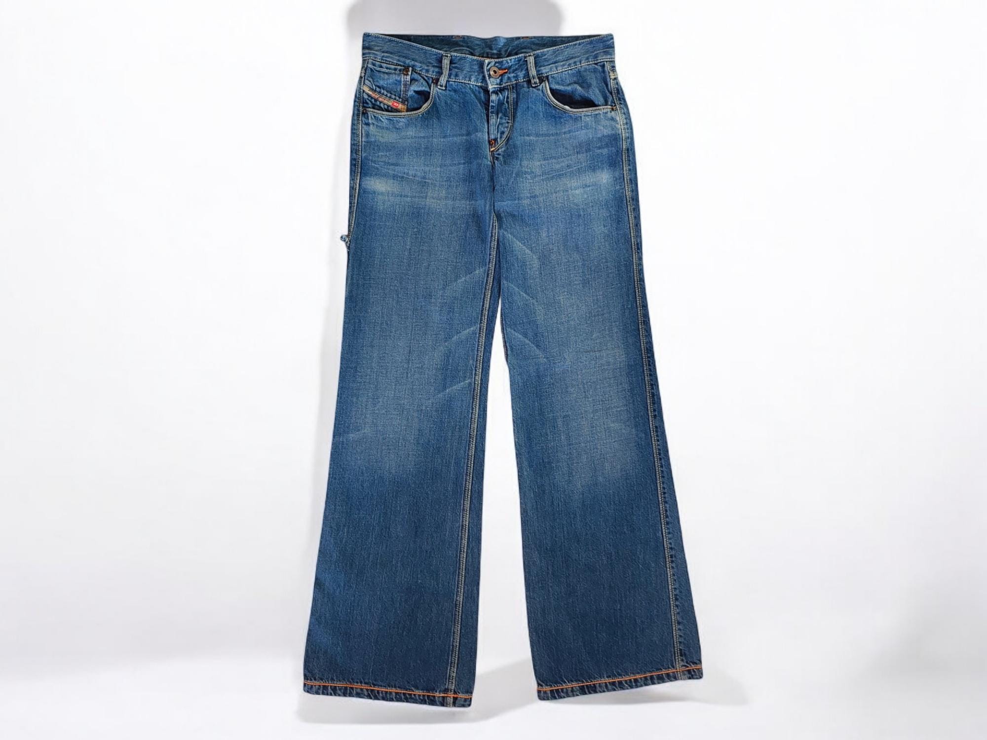 Y2k Vintage DIESEL Industry Straight Jeans, Low Waist Flared