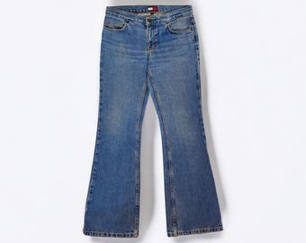 90's driade ドリアデ \"BLUE BELLE\" ヴィンテージ y2k Vintage Nuovo Jeans Women 7 Mom Jeans Button Sides Tapered