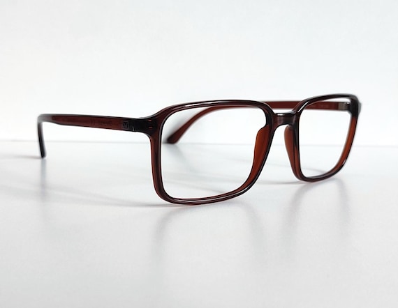 Square Rectangular Brown Eyeglasses Frame Memory … - image 9