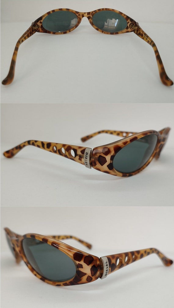 DIESEL Optimizer Y2k Vintage Leopard Sunglasses 9… - image 6