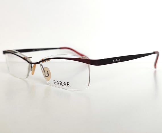 Vintage Rectangular Rimless Eyeglasses Frame in R… - image 7
