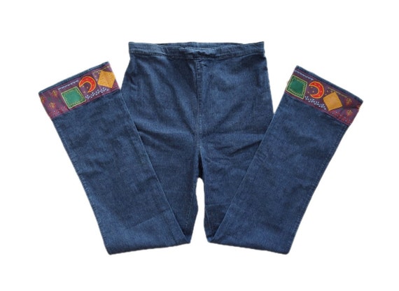 BENETTON 90's Vintage Jeans With Patchwork Leg, H… - image 7