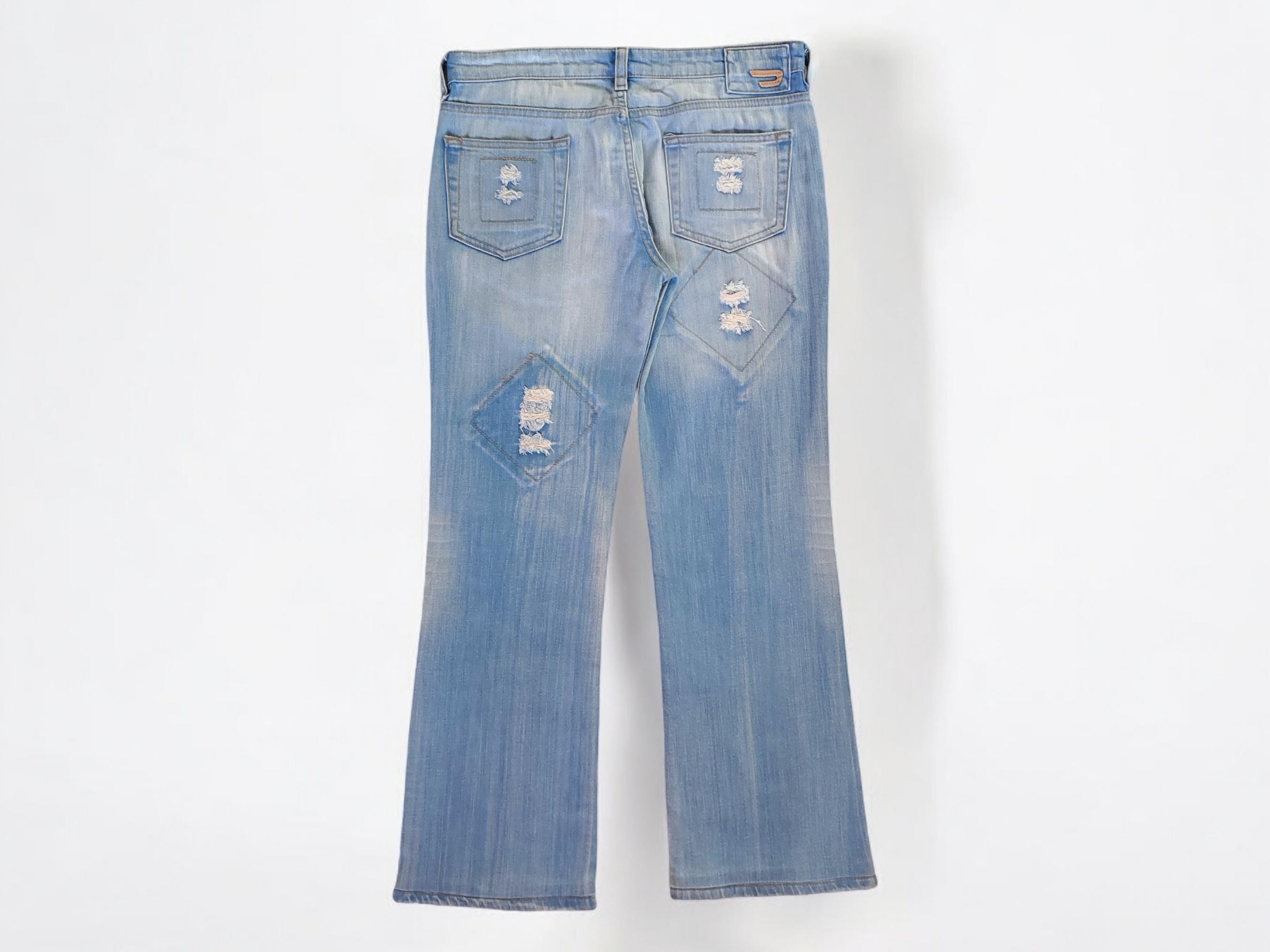 メンズ 00s DIESEL low rise damage jeans y2k W32