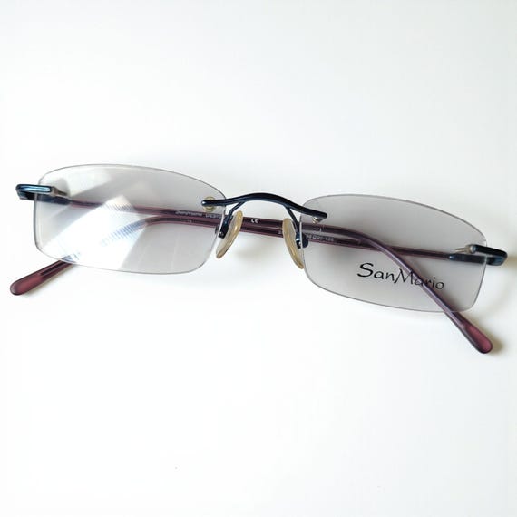 Vintage Rimless Eyeglasses Rectangular Small Opti… - image 17